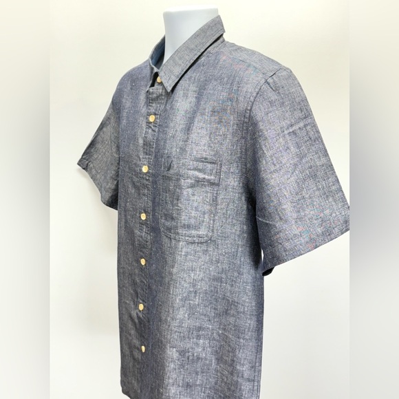 NAUTICA Men’s Blue chambray short sleeve shirt size L.‎ - Picture 3 of 12